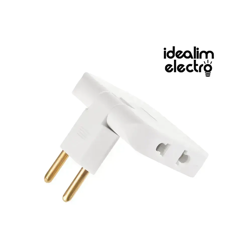 Тройник плоский поворотный для розетки усиленный, разветвитель 180 градусов, переходник