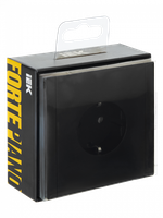 FORTE&PIANO Розетка 1-местная с заземлением без защитных шторок винтовое крепление 16А FP116 черный IEK