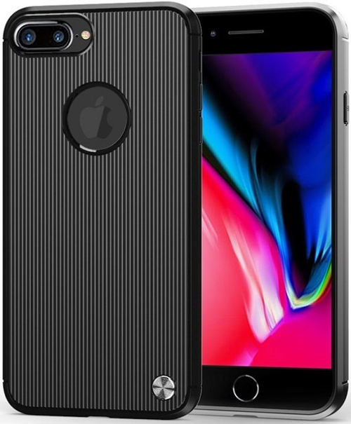 Чехол для iPhone 7 Plus (8 Plus) цвет Black (черный), серия Bevel от Caseport