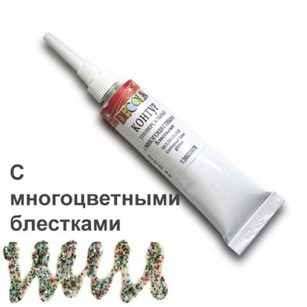Декола акрил контур универсальный 18 мл C многоцветными блестками