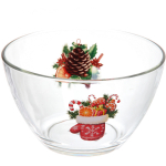 Салатник стеклянный 1750мл «Зимняя фантазия» 6 видов