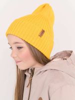 Шапка тыква из смесовой шерсти однослойная "Горчица"