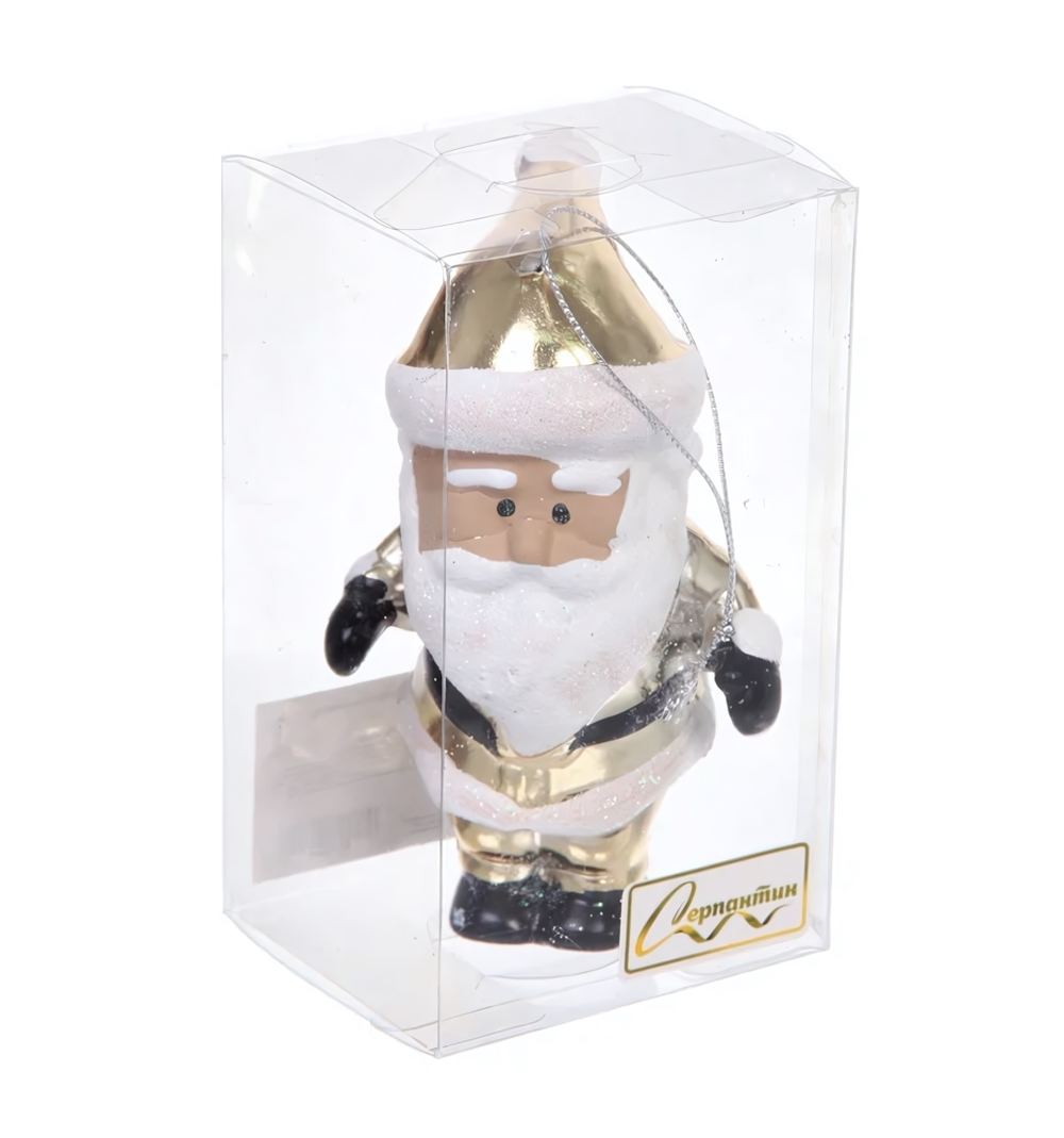 Елочная игрушка "Очаровательный дедушка" 7*6*12 см, Шампань (Серпантин)