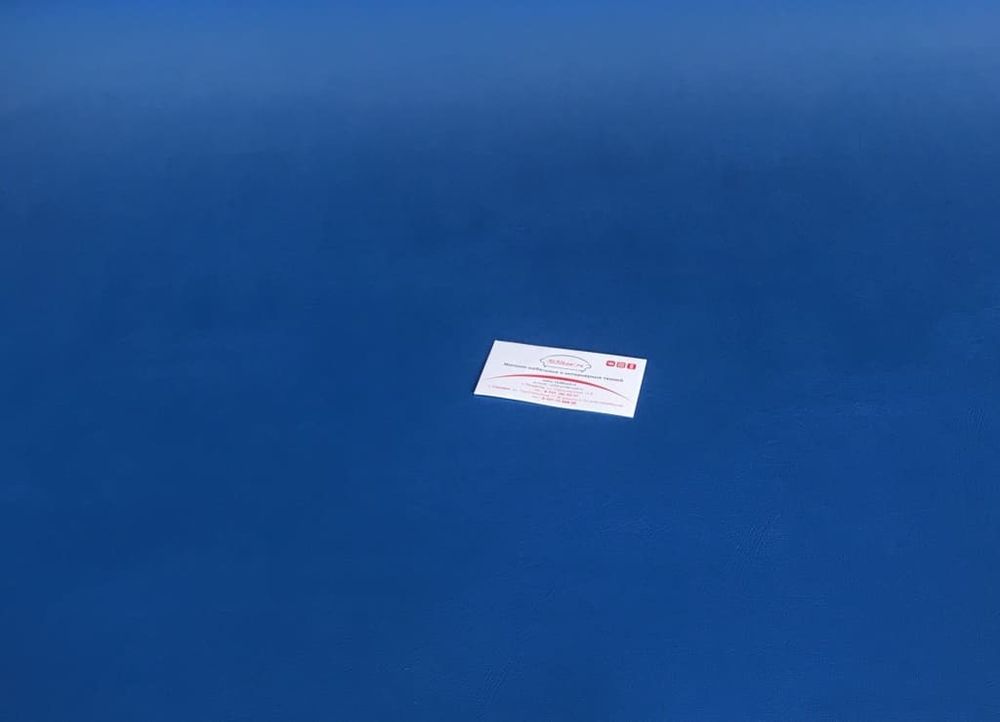 Искусственная кожа синяя 138