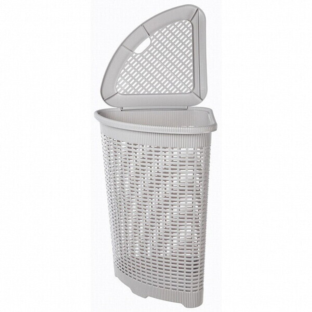Корзина для белья угловая 50л 39,5*39,5*59,5см светло-серый