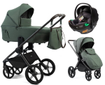 Детская коляска Peppy Monaco Thermo 3 в 1 с автокреслом First Green