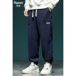 Модные брендовые спортивные штаны в американском стиле, мужские свободные повседневные брюки больших размеров, Осенние новые спортивные штаны из синели для полных мужчин