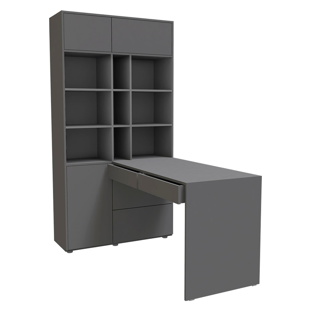 Стол письменный со стеллажом КарИВи 1000 Темно-серый Темно-серый