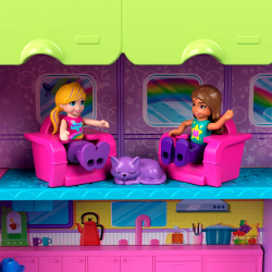 Polly Pocket - Кошка-самолет с двумя куклами + аксессуары HWP19 / артикул   HWP19  / GTIN 194735217779