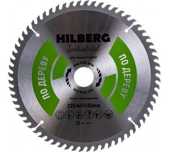 Диск пильный Industrial Дерево (235x30 мм; 64Т) Hilberg HW237