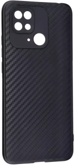 Накладка Xiaomi Redmi 10A силикон с текстурой карбон Black