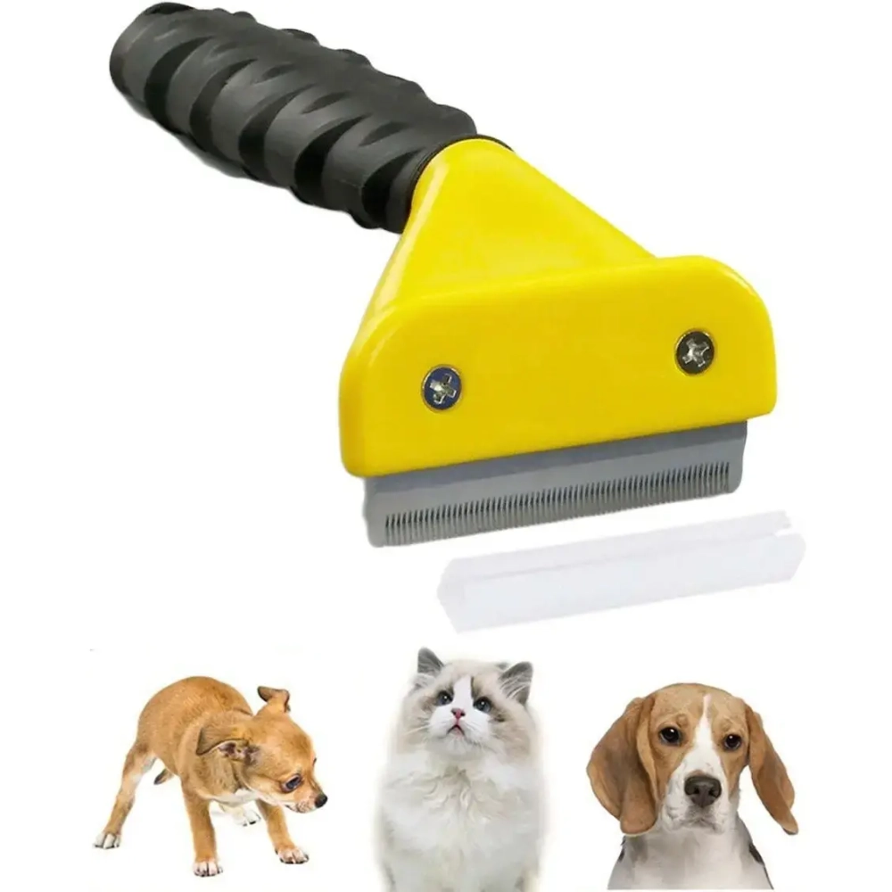 Расческа - пуходерка для вычесывания подшерстка «ЛАПКИ и ЦАРАПКИ», цвет как на фото, 7*15см (блистер)