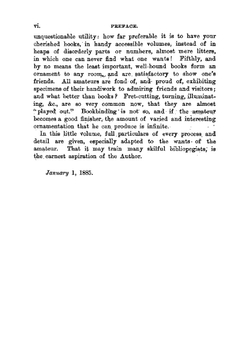 Bookbinding for amateurs. Being descriptions of the various tools and appliances required and minute instructions for their effective use | W J. E. Crane