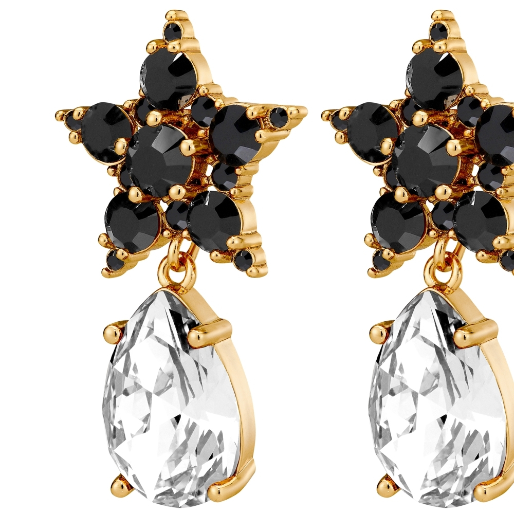 Серьги Dyrberg Kern HYDRA SG BLACK / CRYSTAL 450030