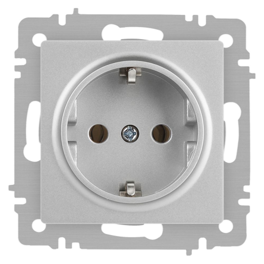 Розетка Intro Accent 6-202-03 2P+E Schuko 16А-250В IP20 СУ AL/CU алюминий | Intro
