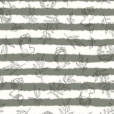 Полоски темно-зеленые Греческие статуи