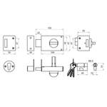 Замок накладной дверной, Омега, 3Н1, 00-00002936, чер