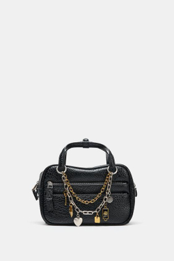 ZARA СУМКА С ДЕТАЛЯМИ-ПОДВЕСКАМИ, ЧЕРНЫЙ