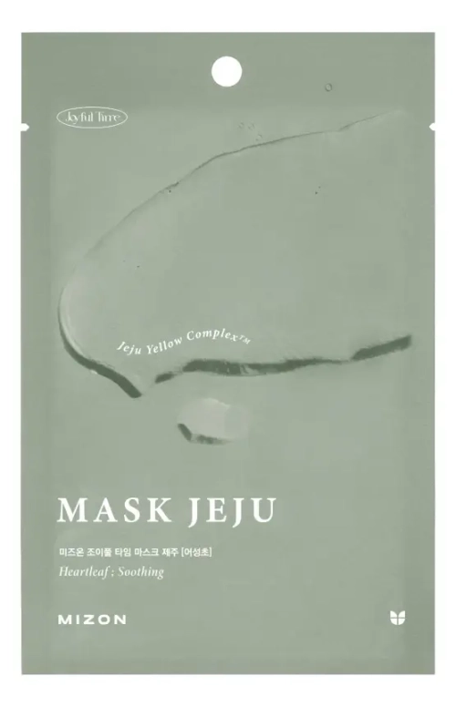 MIZON Успокаивающая тканевая маска для лица с экстрактом хауттюйнии - JOYFUL TIME MASK JEJU [HEARTLEAF] ,23мл