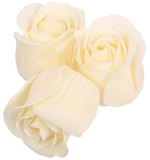 Мыльные розочки в шкатулке-сердце Счастья и радости! - 3 шт. (Цвет: молочный)