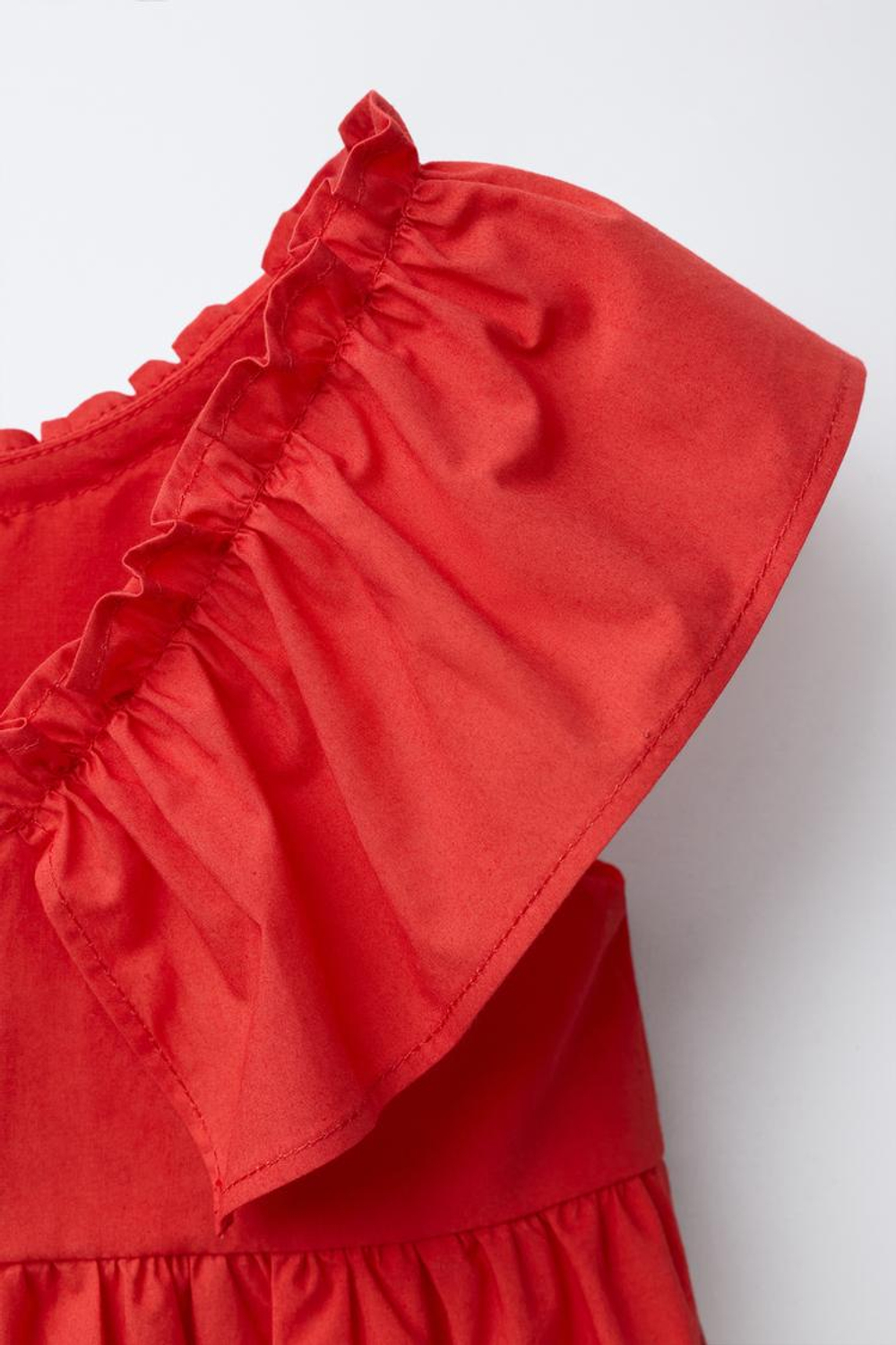 ZARA ПЛАТЬЕ ИЗ ПОПЛИНА ОБЪЕМНОГО КРОЯ, КРАСНЫЙ