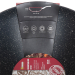 Сковорода-вок алюминий, 28 см, антипригарное покрытие, Vari, Каменная, черная, ККLWBL35128