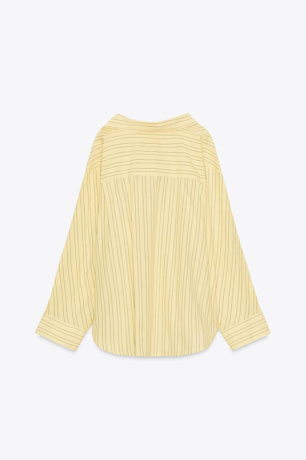 ZARA РУБАШКА ОВЕРСАЙЗ ИЗ ПОПЛИНА, ЖЕЛТЫЙ