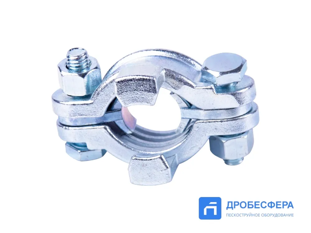 Хомут силовой двухболтовый сталь SK 29 1/2" с фиксаторами