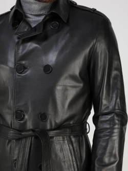 Плащ кожаный из натуральной кожи тренч