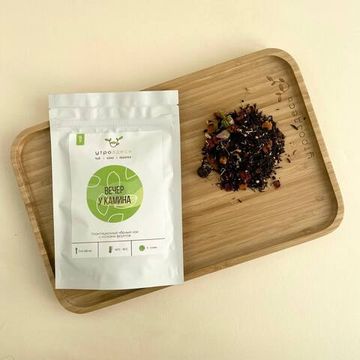 Чёрный чай листовой с ягодами Вечер у камина, 40г