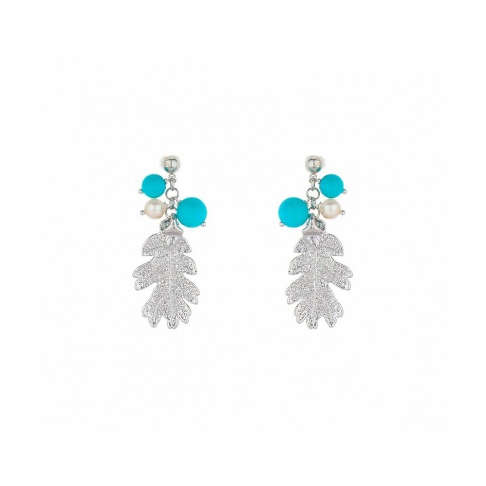 Серьги листья Ester Bijoux Дуб OR754-S BW