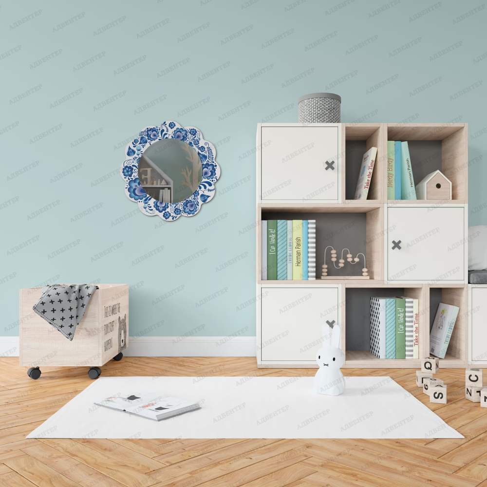 Зеркало фигурное Гжель 139