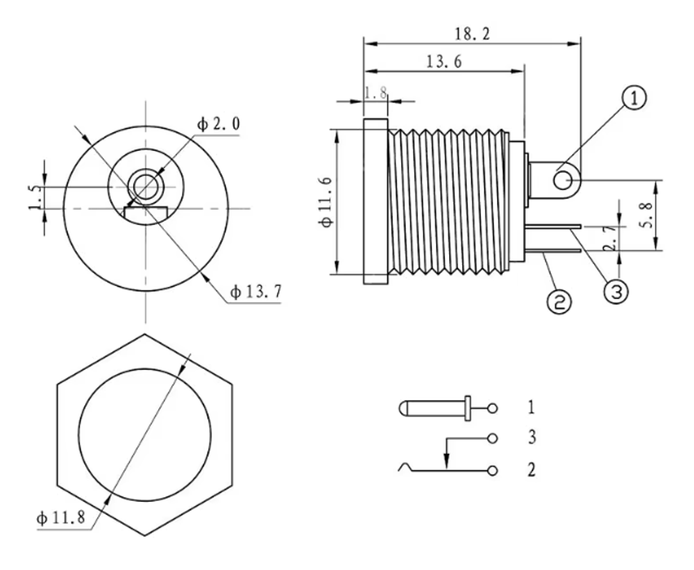 Комплект DC-022, 5.5x2.1мм