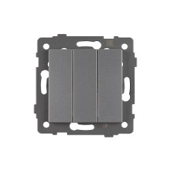Механизм выключателя трехклавишный непроходной SWT-MK03-PL-GR-V (250V, 10A) (Arlight, -) 049898