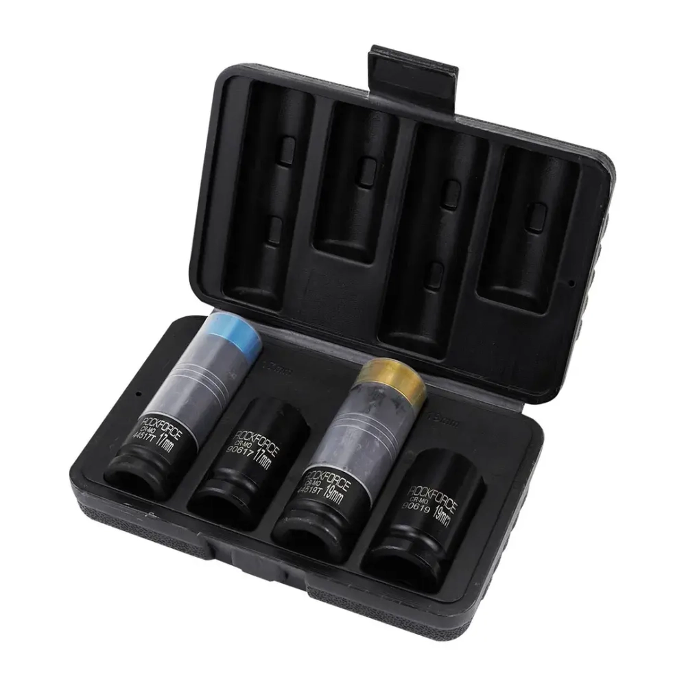Головки, набор 4пр. (17, 19мм (6гр.), 17, 19мм (сорв.гр.) RockFORCE RF-4035D