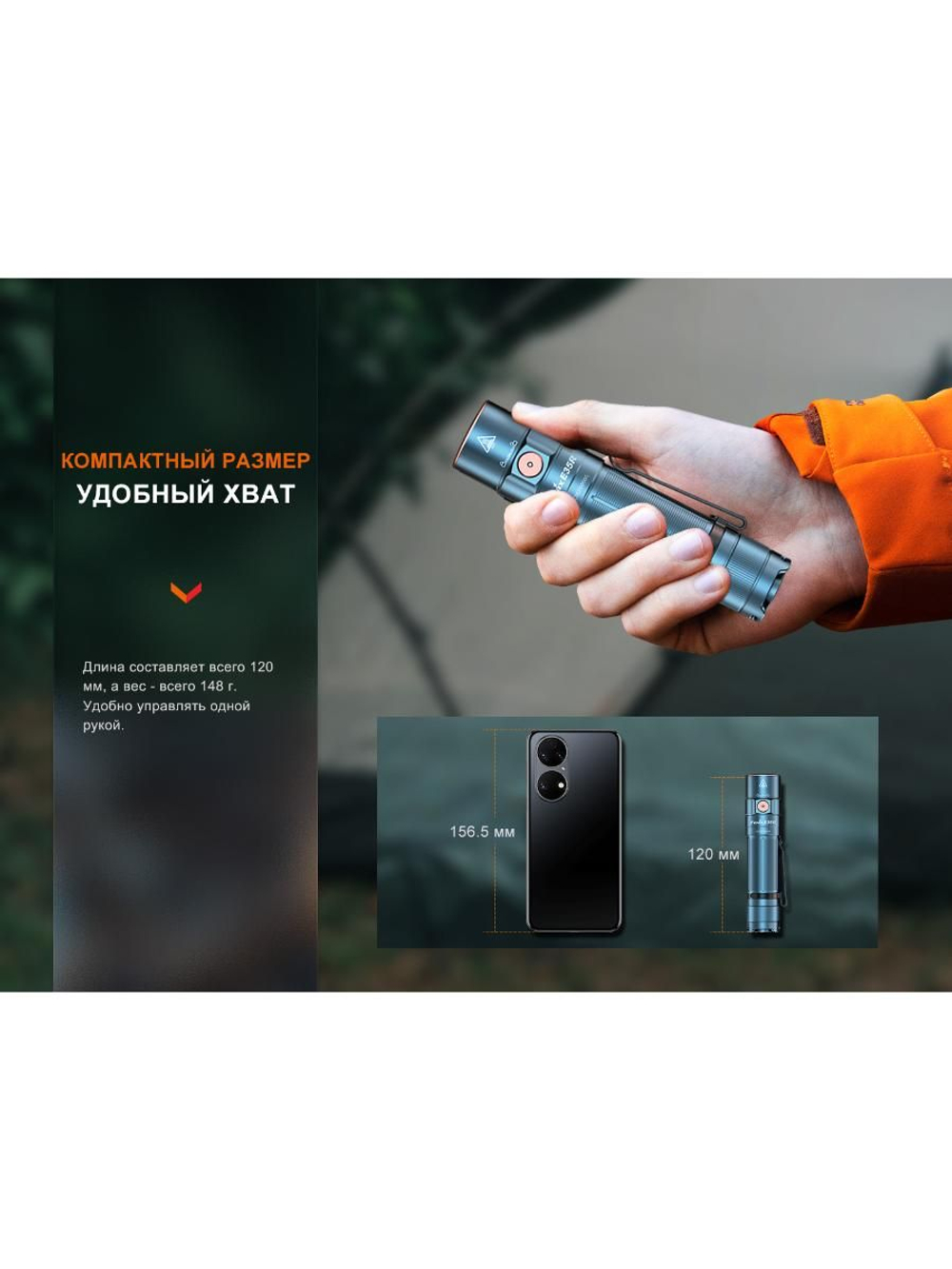 Фонарь Fenix E35R бирюзовый граффити 3100 люмен EDC/Search 21700