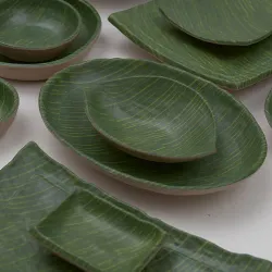 Блюдо 20,5*3 см круглое Green Banana Leaf пластик меламин P.L. Proff Cuisine