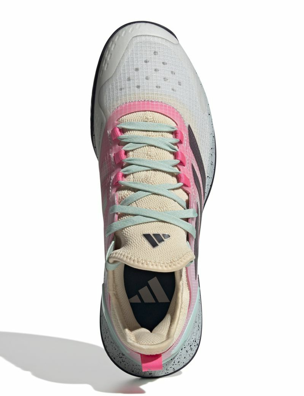 Мужские кроссовки теннисные Adidas Adizero Ubersonic 4.1 M - crystal white/aurora met/semi flash aqua