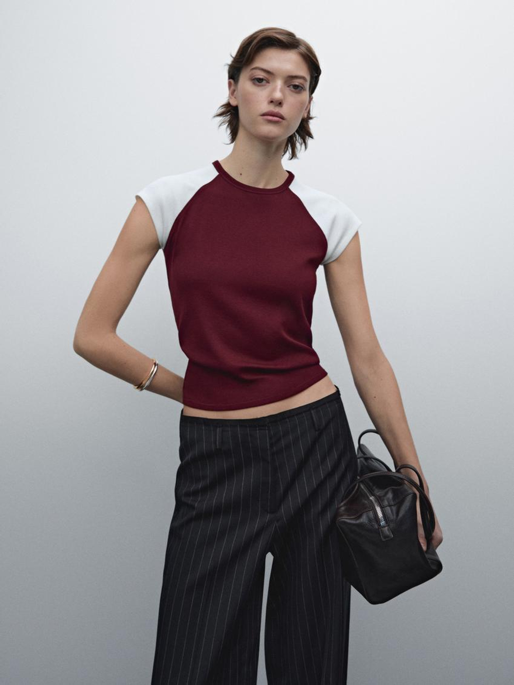 Massimo Dutti Брюки из смесовой шерсти в тонкую полоску, темно-синий