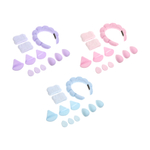 Набор 12шт тм ЮНИLOOK (ободок 1шт, напульсники 2шт, пуховка 3шт, д тона 3шт, блендер 3шт), 3цвета