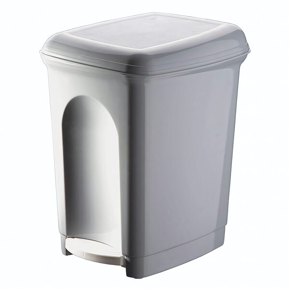 Контейнер для мусора педальный 7л (светло-серый)