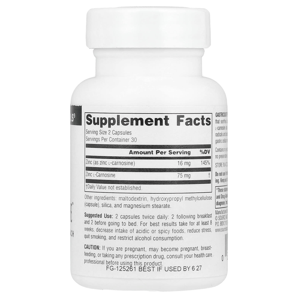 Source Naturals, GastricSoothe™, добавка для здоровья желудка, 60 капсул