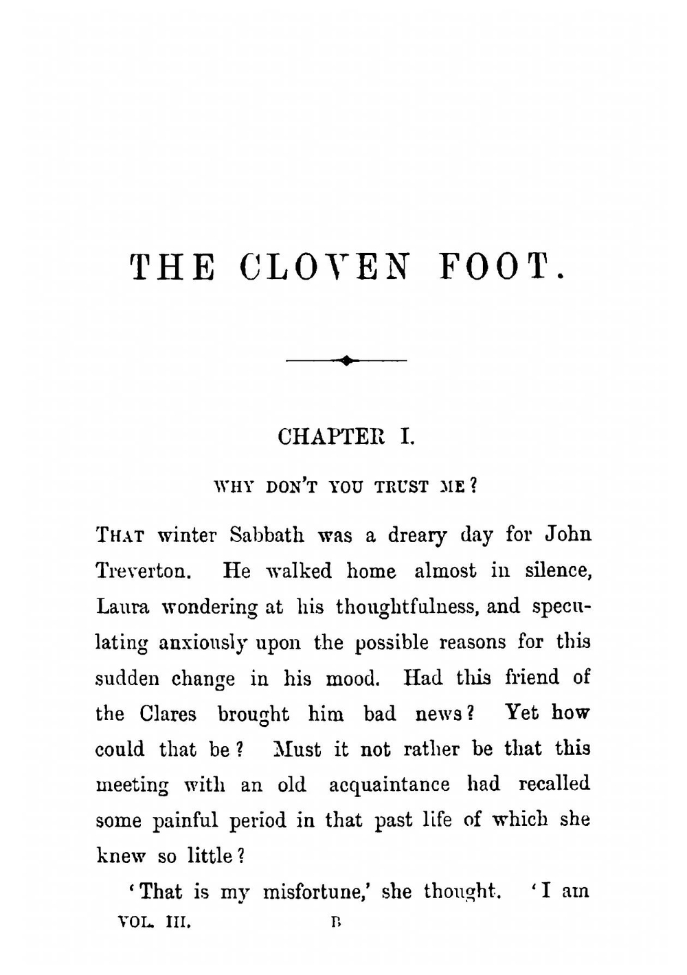 The cloven foot: a novel. Volume 3 | M. E. Braddon