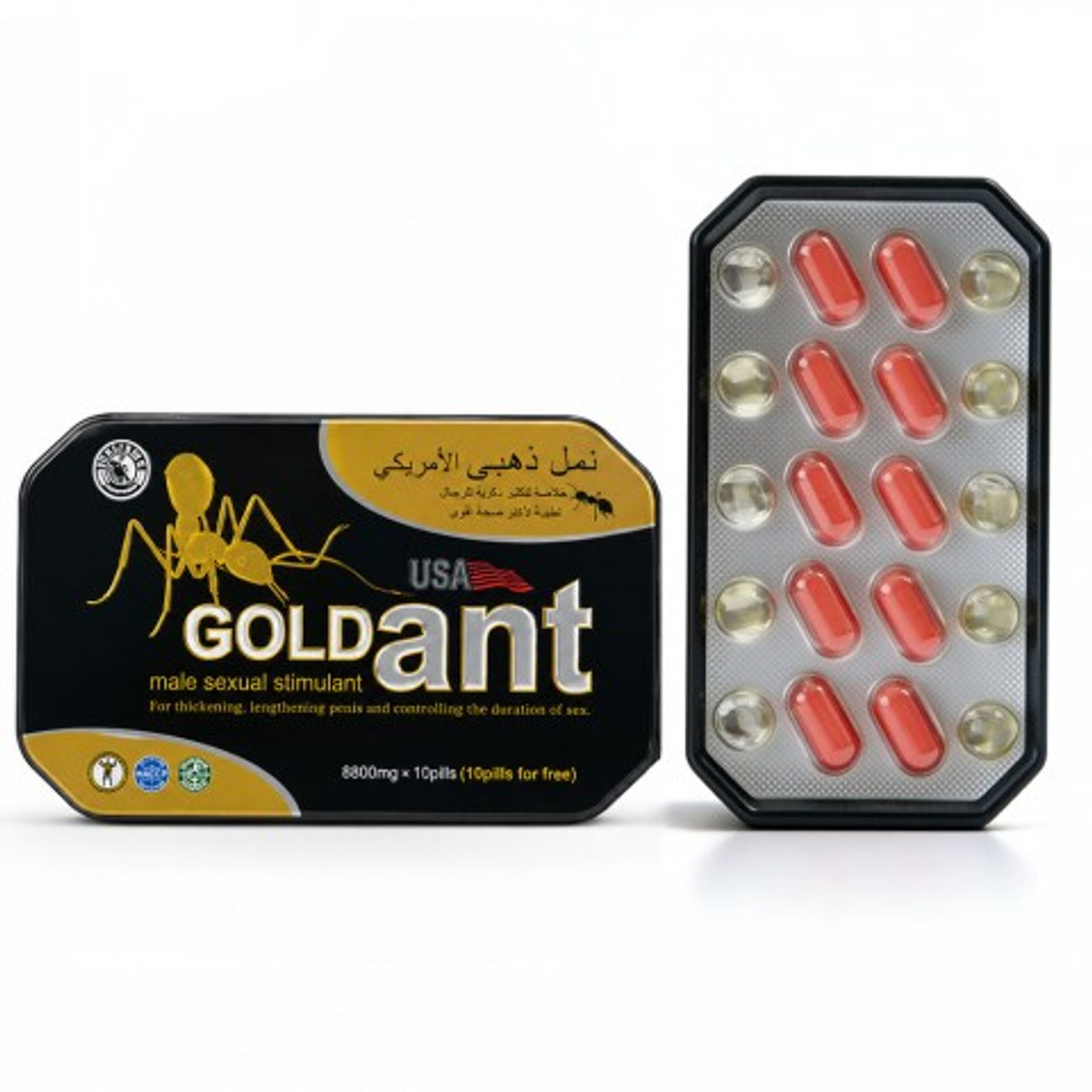 Мужской возбудитель Gold ant (с витамином 10 таблеток + 10 витаминок)