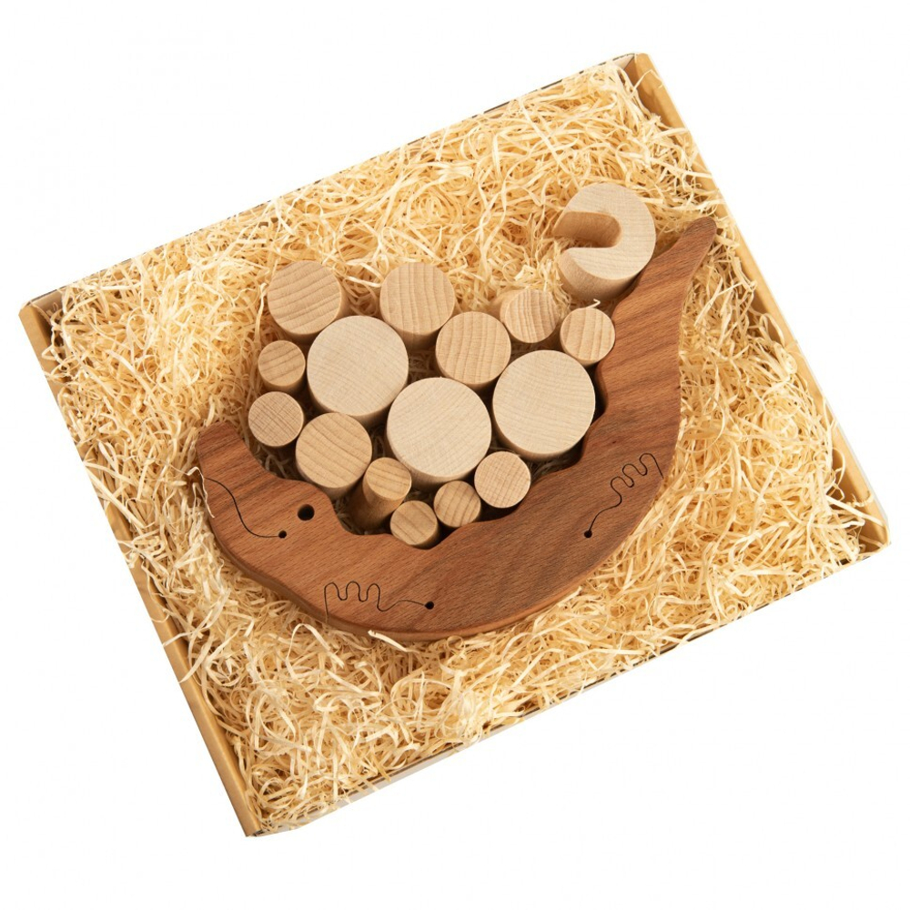 Деревянный балансир Крокодил Леснушки