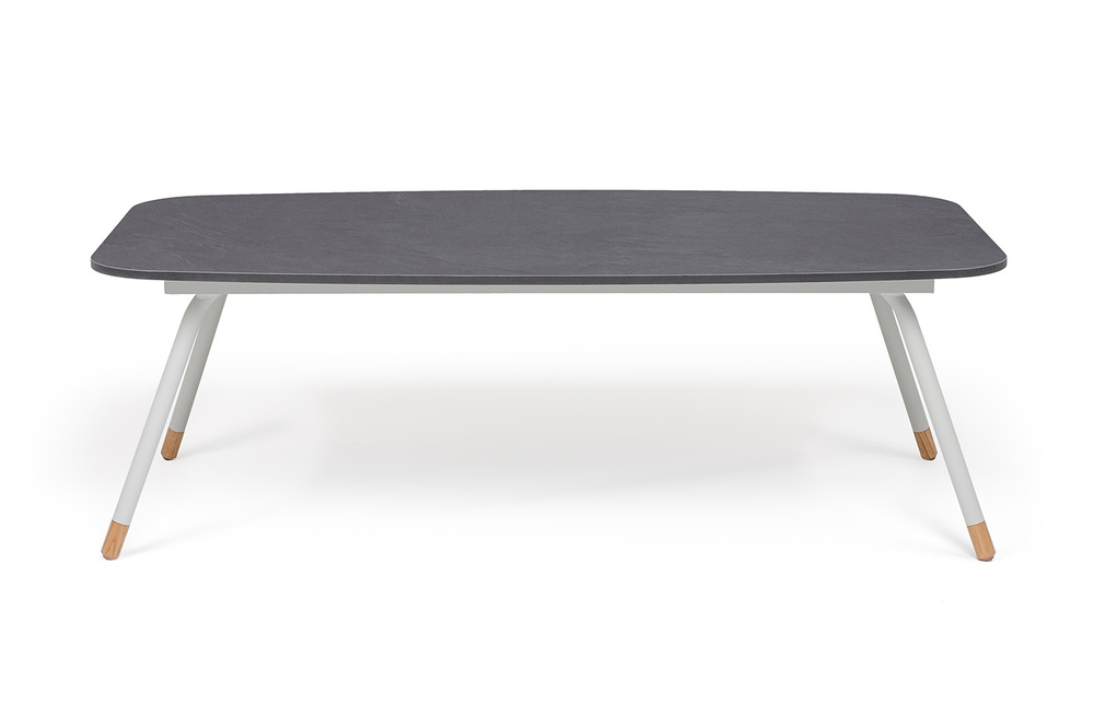 "Верона" журнальный стол из HPL 120х65, H40, каркас светло-серый (RAL 7035) муар, цвет столешницы "серый гранит"