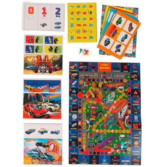 Азбука и счёт. IQ-подарочный набор 6 в 1. Хот Вилс. 320х230х60мм. Умные игры