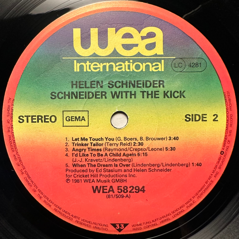 Schneider With The Kick (Германия 1981г.)