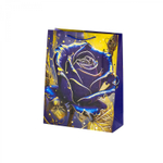 Пакет подарочный бумажный Alingar, (М) 18х24х8,5 см, вертикальный, "Золотые розы", мат. ламинация, тиснение, ассорти