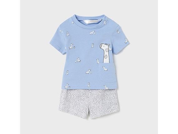 Комплект Mayoral Newborn Жирафы Светло-голубой